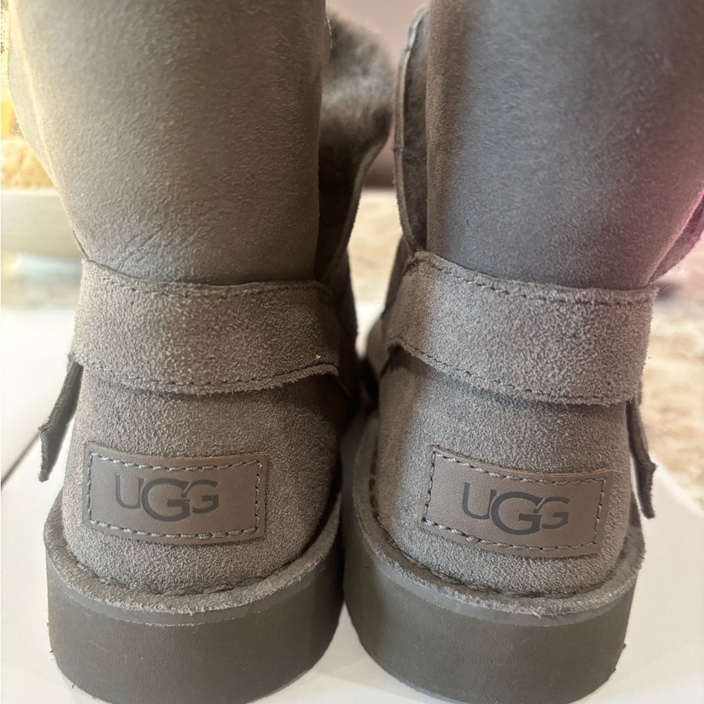 UGG Charcoal Suede Ankle Booties